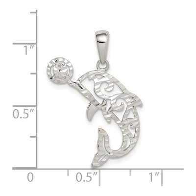 Sterling Silver Diamond-Cut Dolphin Pendant – view 5