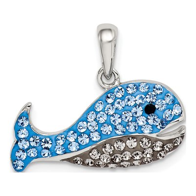 Sterling Silver Crystal Whale Pendant