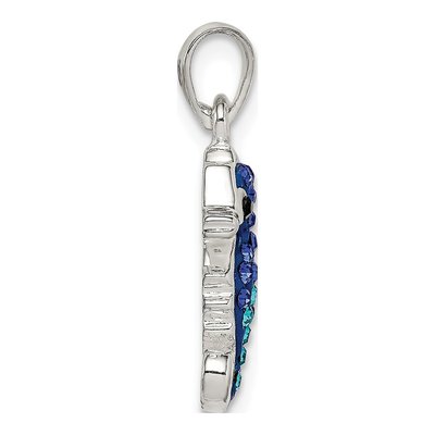 Sterling Silver Crystal Seahorse Pendant – view 3