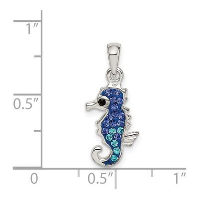 Sterling Silver Crystal Seahorse Pendant – view 5