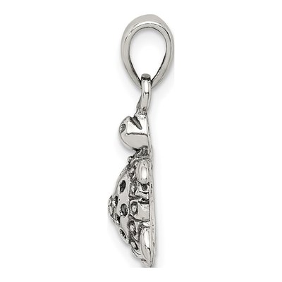 Sterling Silver Antiqued Turtle Pendant – view 3