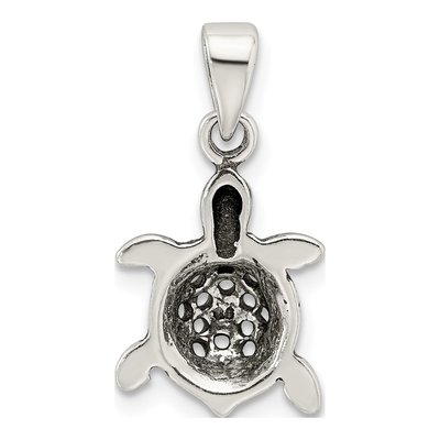 Sterling Silver Antiqued Turtle Pendant – view 4