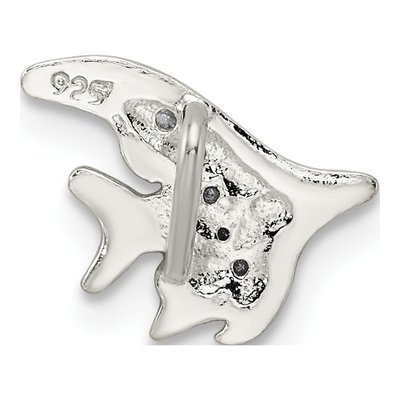 Sterling Silver CZ Fish Slide Pendant – view 3