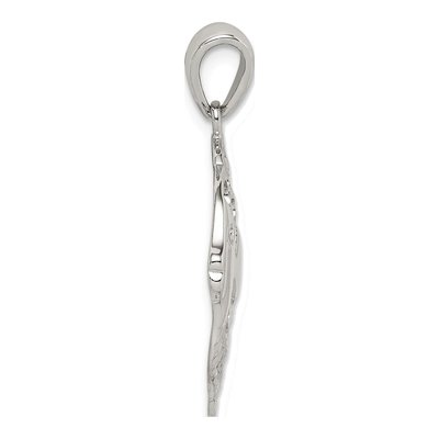 Sterling Silver Diamond-Cut Fish Pendant – view 3
