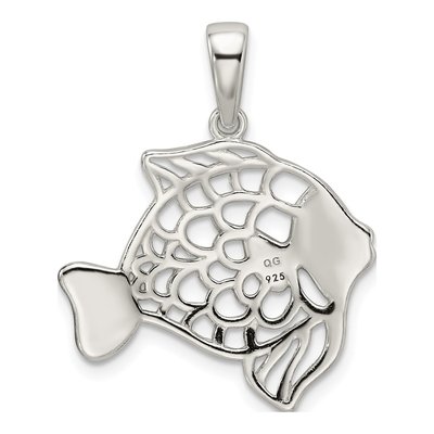 Sterling Silver Diamond-Cut Fish Pendant – view 4