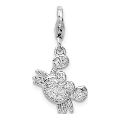 Sterling Silver CZ Crab Charm