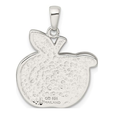 Sterling Silver Crystal Apple Worm Pendant – view 4