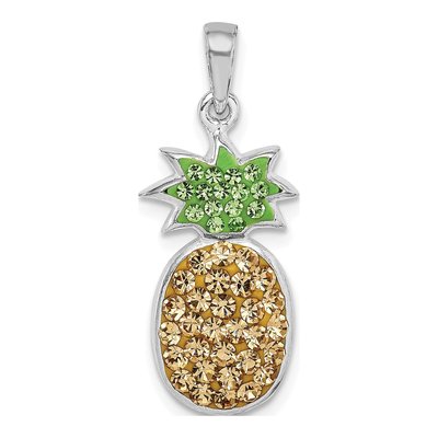 Sterling Silver Crystal Pineapple Pendant