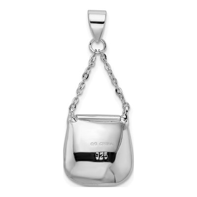 Sterling Silver CZ Handbag Pendant – view 4