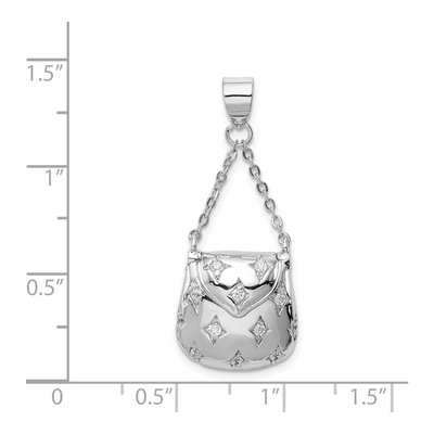 Sterling Silver CZ Handbag Pendant – view 5