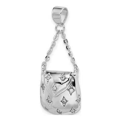 Sterling Silver CZ Handbag Pendant – view 6