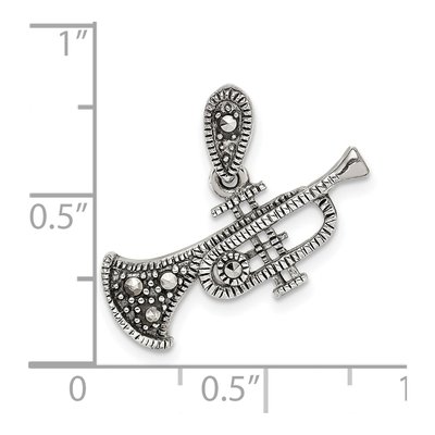 Sterling Silver Marcasite Trumpet Pendant – view 5