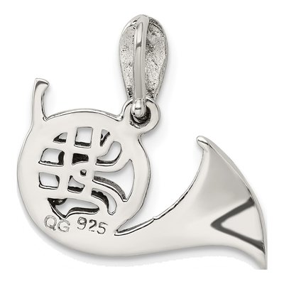 Sterling Silver Marcasite French Horn Pendant – view 4