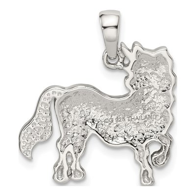 Sterling Silver Crystal Unicorn Pendant – view 4