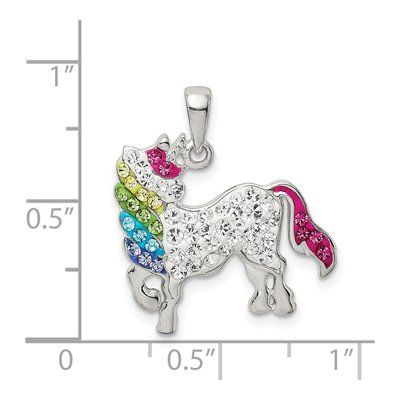 Sterling Silver Crystal Unicorn Pendant – view 5