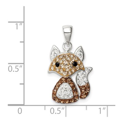 Sterling Silver Crystal Fox Pendant – view 5