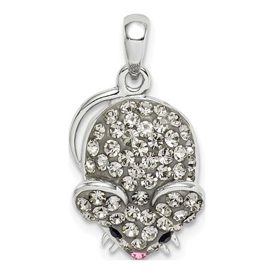 Sterling Silver Crystal Mouse Pendant