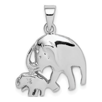 Sterling Silver Elephants Pendant