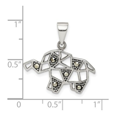 Sterling Silver Marcasite Elephant Pendant – view 5