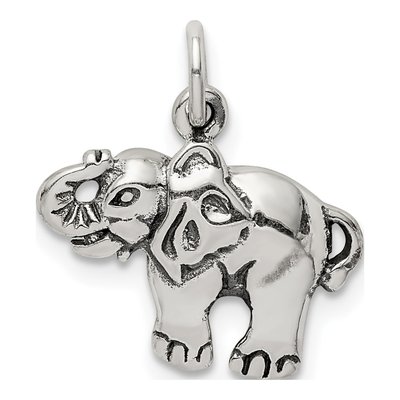 Sterling Silver Antique Elephant Pendant
