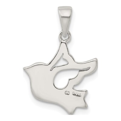 Sterling Silver Glitter Infused Bird Pendant – view 4