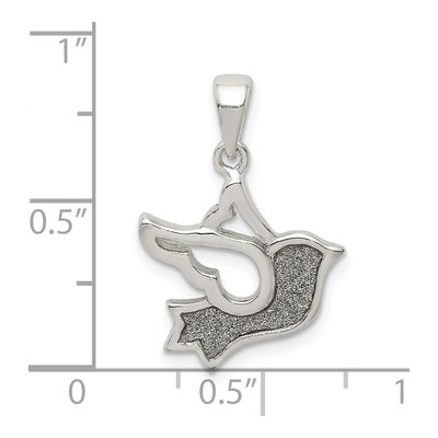 Sterling Silver Glitter Infused Bird Pendant – view 5