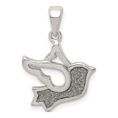 Sterling Silver Glitter Infused Bird Pendant