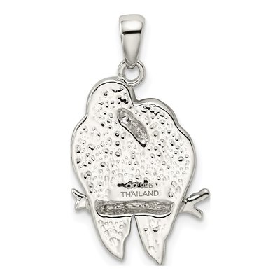Sterling Silver Crystal Parrot Couple Pendant – view 4