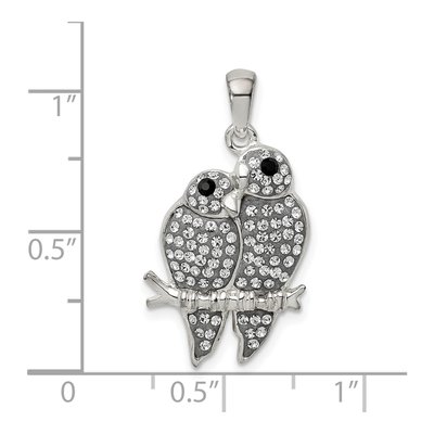 Sterling Silver Crystal Parrot Couple Pendant – view 5