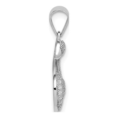 Sterling Silver CZ Pave Swan Pendant – view 3