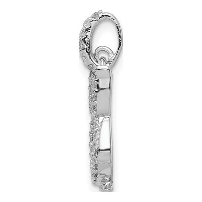 Sterling Silver CZ Owl Pendant – view 3