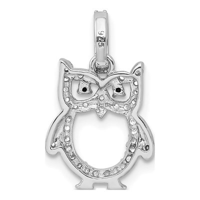 Sterling Silver CZ Owl Pendant – view 4