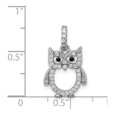 Sterling Silver CZ Owl Pendant – view 5