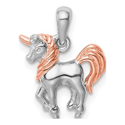 Sterling Silver 3D Unicorn Pendant