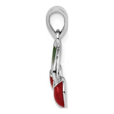 Sterling Silver Enameled Cherry for Girls Pendant – view 3