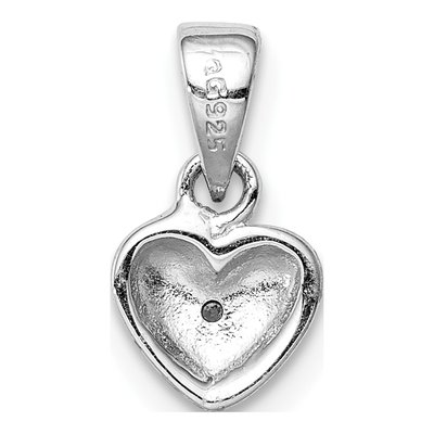 Sterling Silver CZ Girls' Heart Pendant – view 4