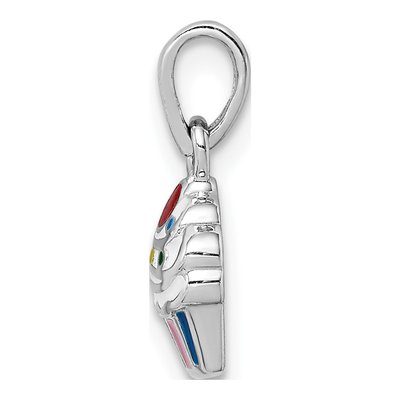 Sterling Silver Girls' Enamel Cupcake Pendant – view 3