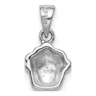 Sterling Silver Girls' Enamel Cupcake Pendant – view 4