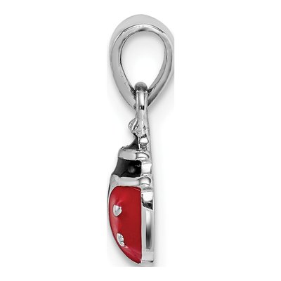Sterling Silver Girls' Ladybug Enamel Pendant – view 3