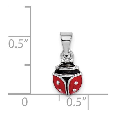 Sterling Silver Girls' Ladybug Enamel Pendant – view 5