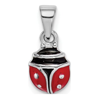 Sterling Silver Girls' Ladybug Enamel Pendant