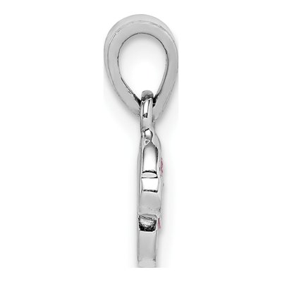 Sterling Silver Enamel Flamingo for Girls Pendant – view 3