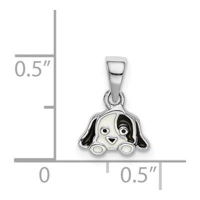 Sterling Silver Enameled Puppy for Kids Pendant – view 5