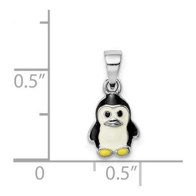 Sterling Silver Enamel Penguin for Girls Pendant – view 5