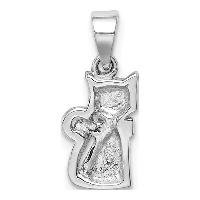 Sterling Silver Girl's Enamel Cat Pendant – view 4