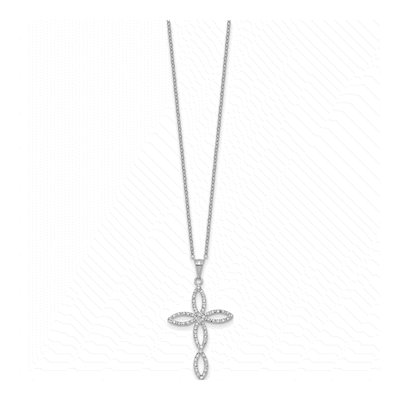 Sterling Silver Diamond Mystique Cross Pendant Necklace – view 3