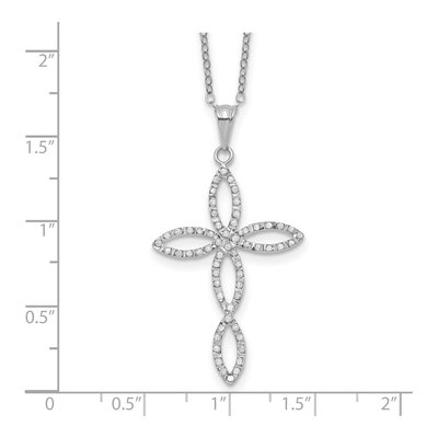 Sterling Silver Diamond Mystique Cross Pendant Necklace – view 4