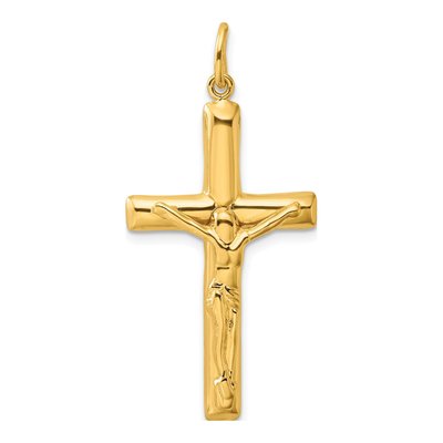 Gold-Plated Sterling Silver Crucifix Cross Pendant