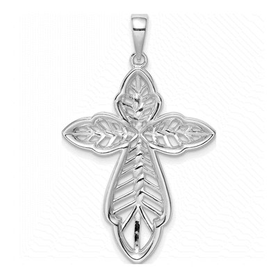 Sterling Silver Diamond-Cut Cross Pendant – view 3
