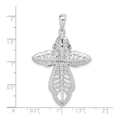 Sterling Silver Diamond-Cut Cross Pendant – view 4
